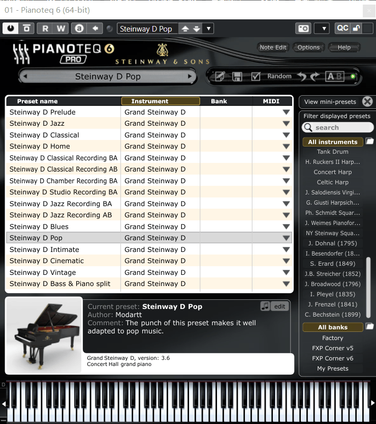 [编曲音源] Pianoteq 6内存极小的建模钢琴音源